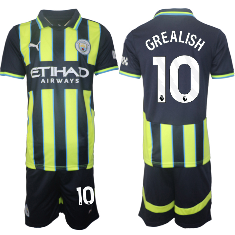 Men 2024-2025 Club Manchester City away black green #10 Soccer Jersey->manchester city jersey->Soccer Club Jersey